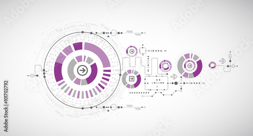 Abstract scientific technology background with various technolog