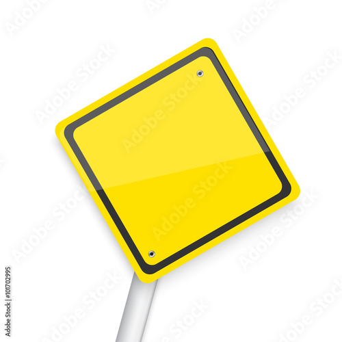 Vector Road Sign. Realistic Vector EPS10 Yellow Isolated Road Si