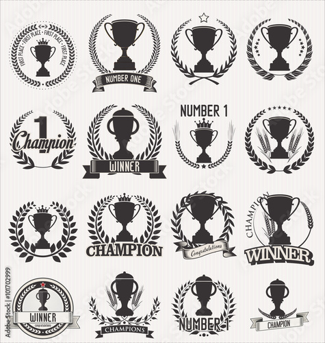 Trophy retro laurel wreath colllection