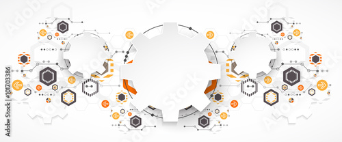 Abstract technology background. Cogwheels theme.