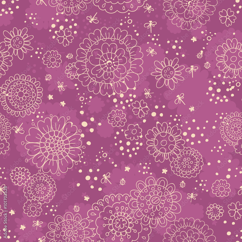 Hand  drawn floral pattern