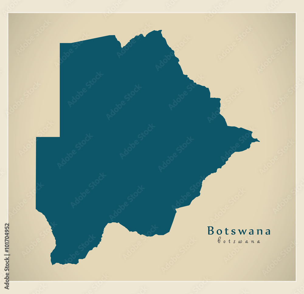 Modern Map - Botswana BW