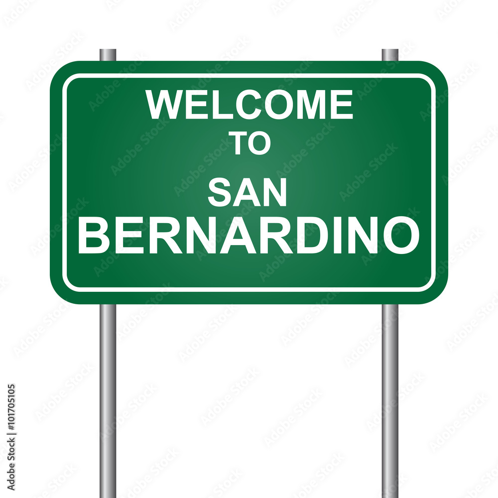 Welcome to San Bernardino, green signal vector Welcome to San Bernardino, green signal vector