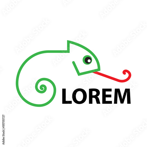 line art logo - chameleon