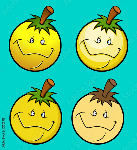 Cartoon Fruit Smiley Vector