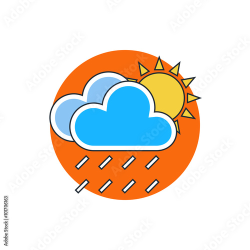 rain cloud sun meteo icon