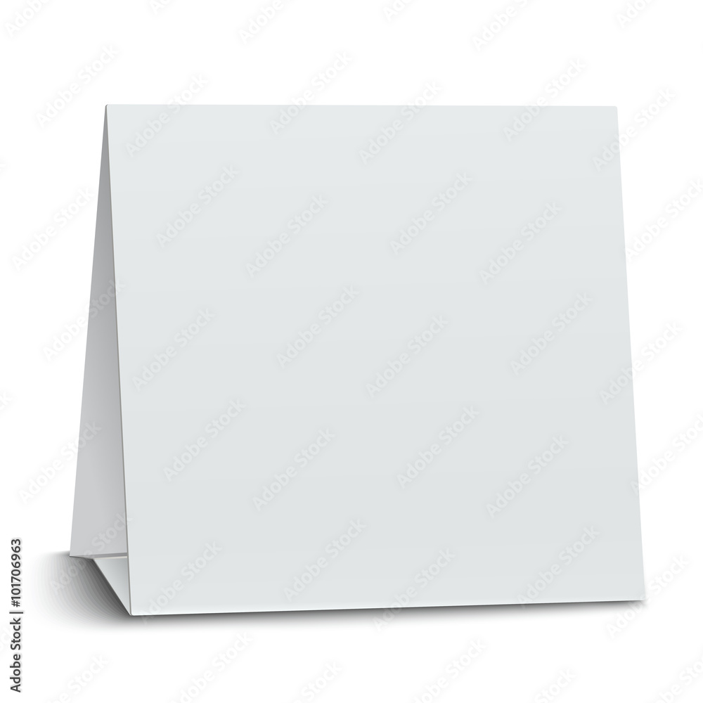 Square blank paper table card isolated on white background Square blank paper table card isolated on white background