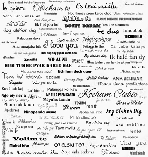 I love you in world languages vector