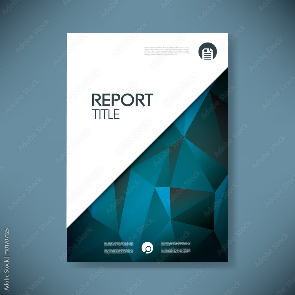 Report cover template with low poly background. Business brochure ...