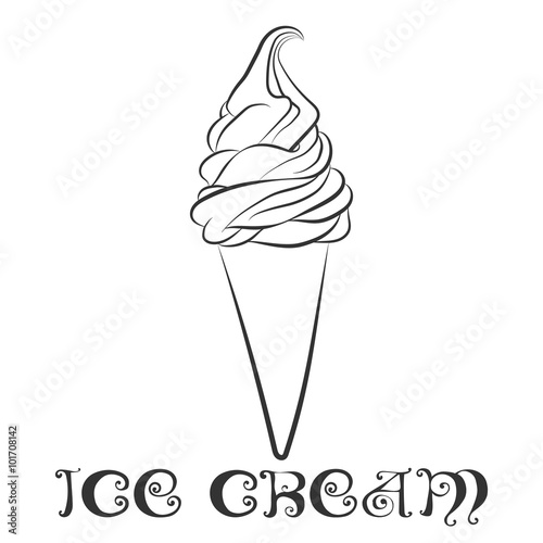 Vanilla ice cream cone design template