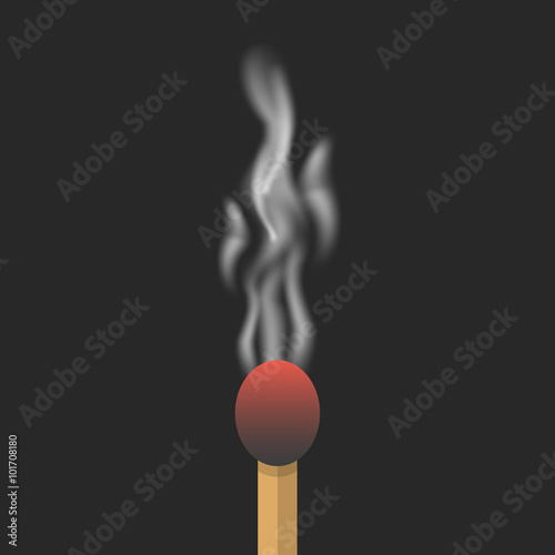 burned match with smoke