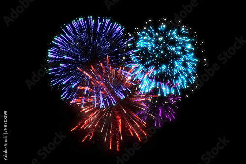 Obraz na plátně colorful fireworks at celebration midnight.