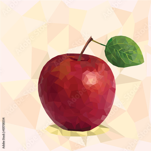 Polygonal apple in vector