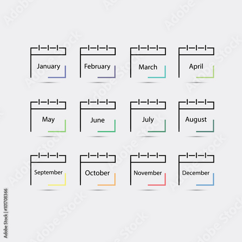 Calendar icon, vector eps10 illustration. Calendar Date.  Modern icons for your work: document, presentation, web and mobile applications, infographic,cover, poster, report, flyer, banner. Check mark