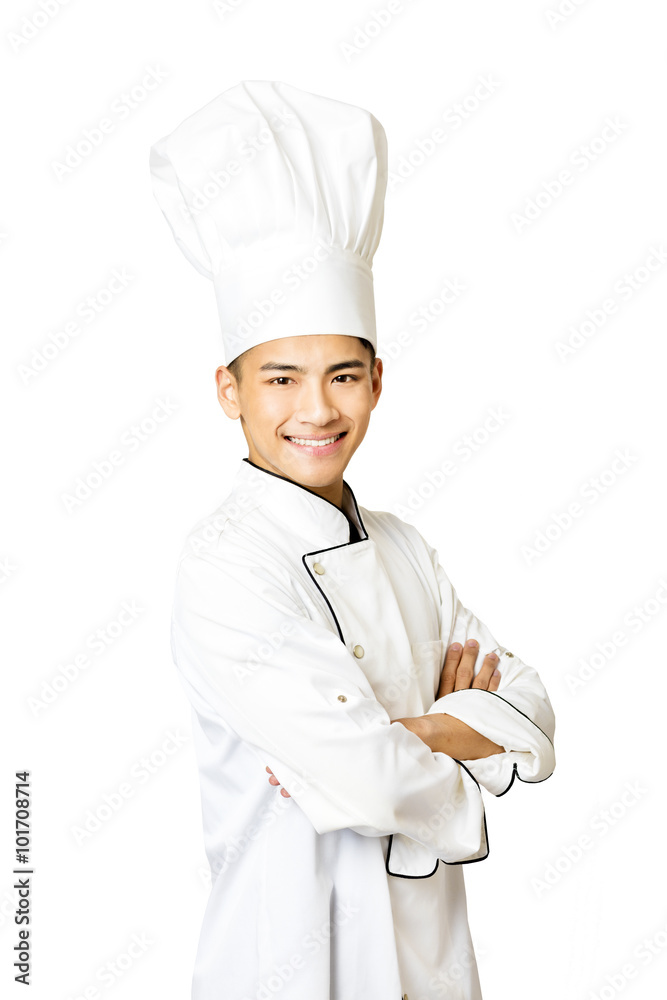 Portrait of young male chef isolated on white Portrait of young male chef isolated on white