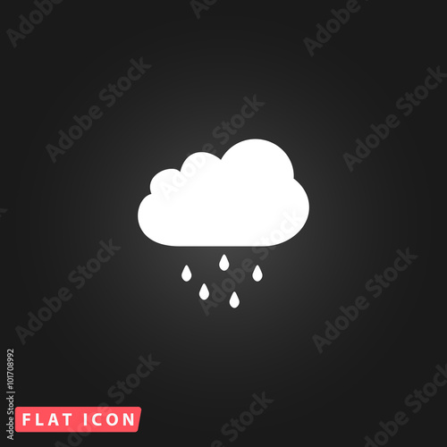 Cloud with rain weather vector icon