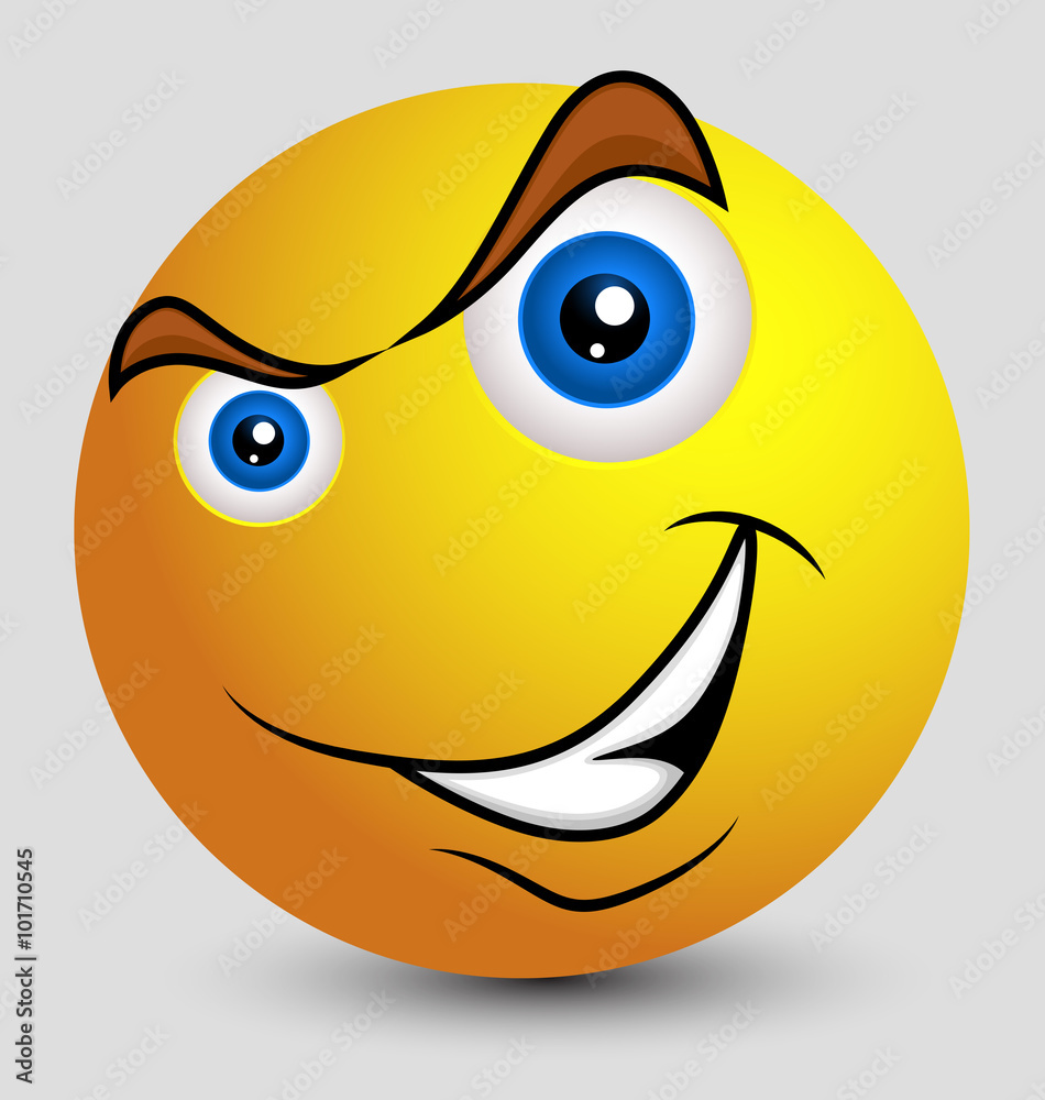 Cunning Emoji Smiley Emoticon Stock Vector | Adobe Stock