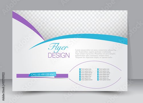 Flyer, brochure, magazine cover template design landscape orientation for education, presentation, website. Purple and blue color. Editable vector illustration.