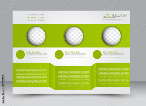 Flyer, brochure, magazine cover template design landscape orientation for education, presentation, website. Green color. Editable vector illustration.