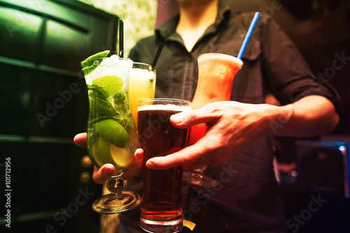 Barman stir alcohol