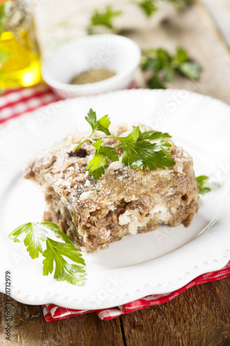 Aspic, meat jelly appetizer