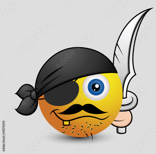 Pirate Captain Emoji Smiley Emoticon