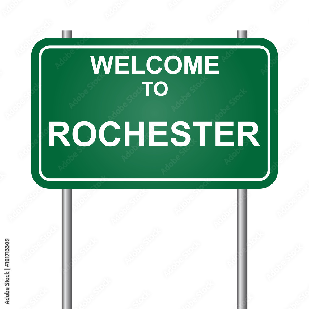 Welcome to Rochester, green signal vector Welcome to Rochester, green signal vector