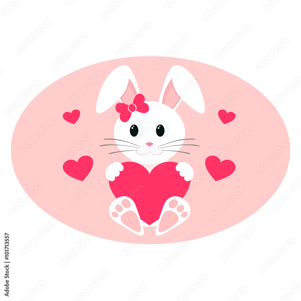 lovely rabbit and heart lovely rabbit and heart