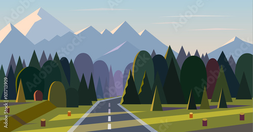 Vector landscape background.