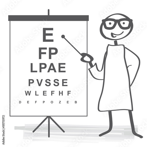 Augenarzt mit Sehtest