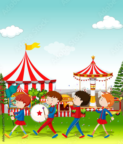 Band playing at the circus