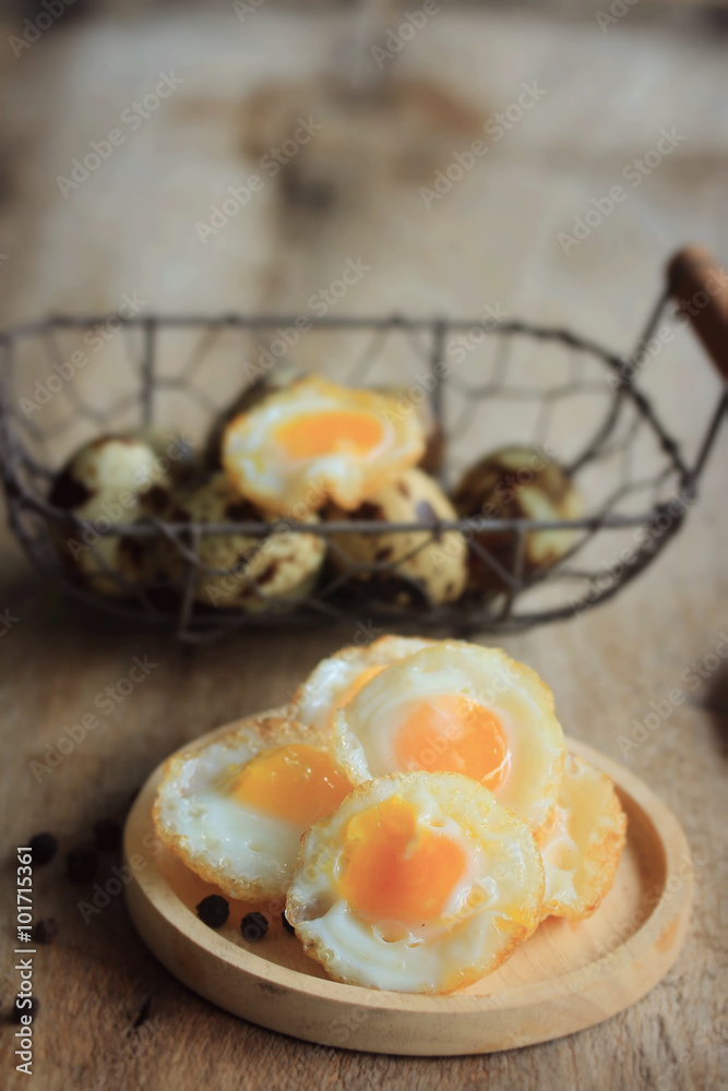 A lot fried quail eggs A lot fried quail eggs
