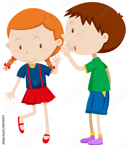 Boy whispering to the girl