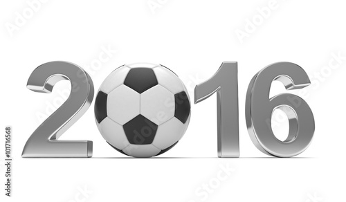 New Year 2016 and soccer ball