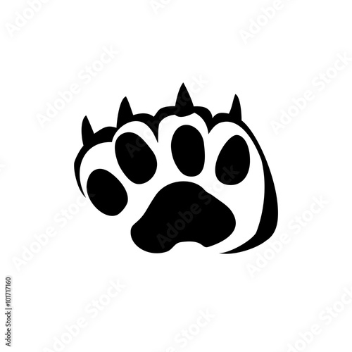 Fototapeta Naklejka Na Ścianę i Meble -  Tiger - paw print . Animal footprint isolated on white background. Vector illustration. Design element.