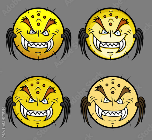 Horrible Goblin Monster Smiley Set
