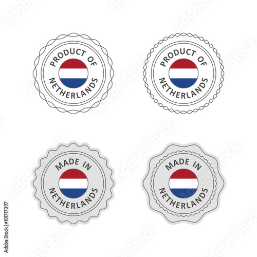 Set of "Made in Netherlands" labels 