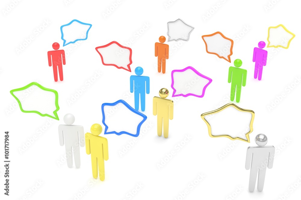 people with talk bubbles isolated over a white background people with talk bubbles isolated over a white background
