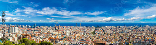 Canvas Print Panoramic view of Barcelona