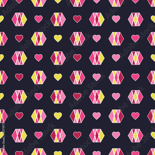 Seamless vector decorative background with hearts. Print. Repeating background. Cloth design, wallpaper.