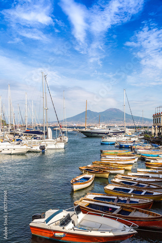 Napoli and mount Vesuvius in Italy