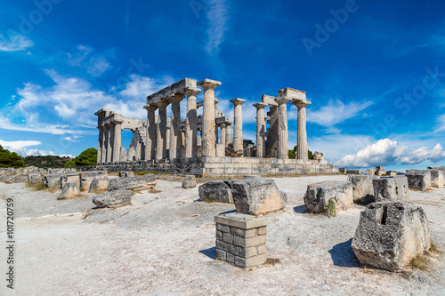 Aphaia temple on Aegina island, Greece photo