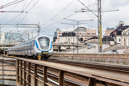 Modern  train in Sweden photo