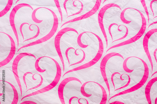Heart pattern pink crumpled Paper