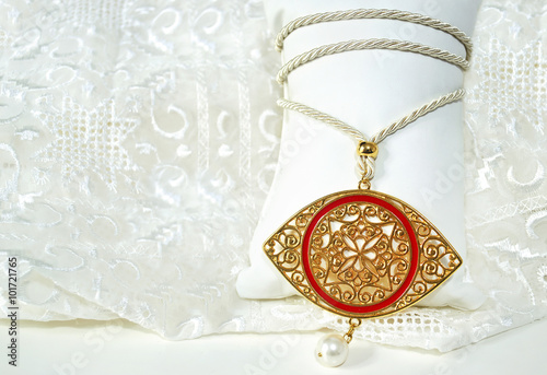 gold byzantine eye necklace - expensive jewelry - greek evil eye jewelry