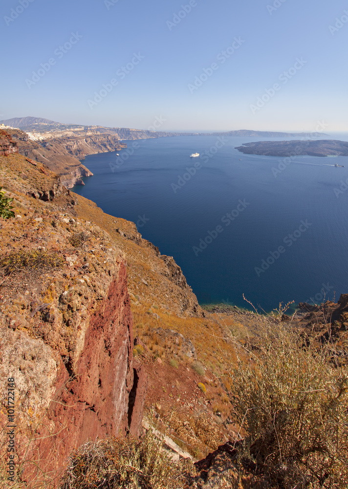 Volcanic Santorini landscape