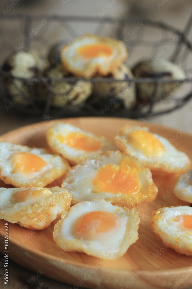 A lot fried quail eggs A lot fried quail eggs