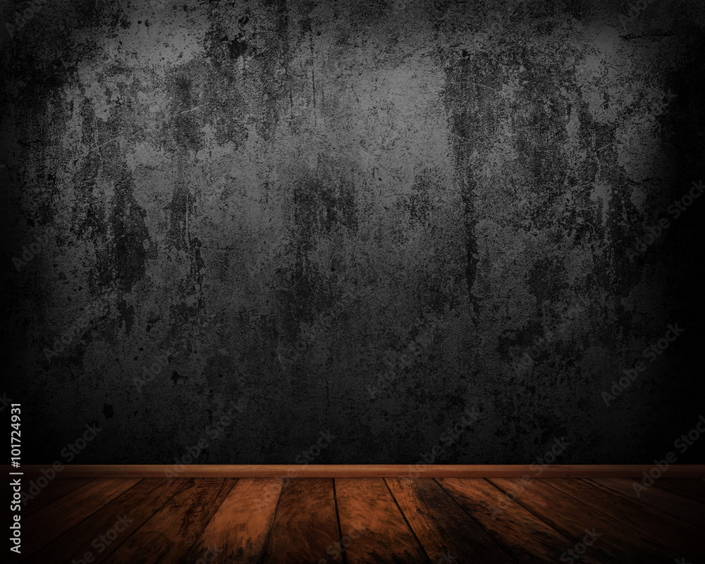 Old concrete wall and wooden floor background. Old concrete wall and wooden floor background.