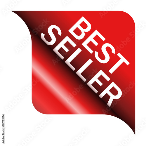 Vector illustration of curled red corner with the inscription "Best Seller"  for your eshop.