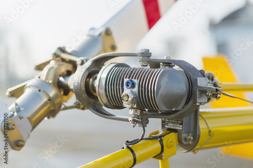 Military helicopter rotor blade detail close up